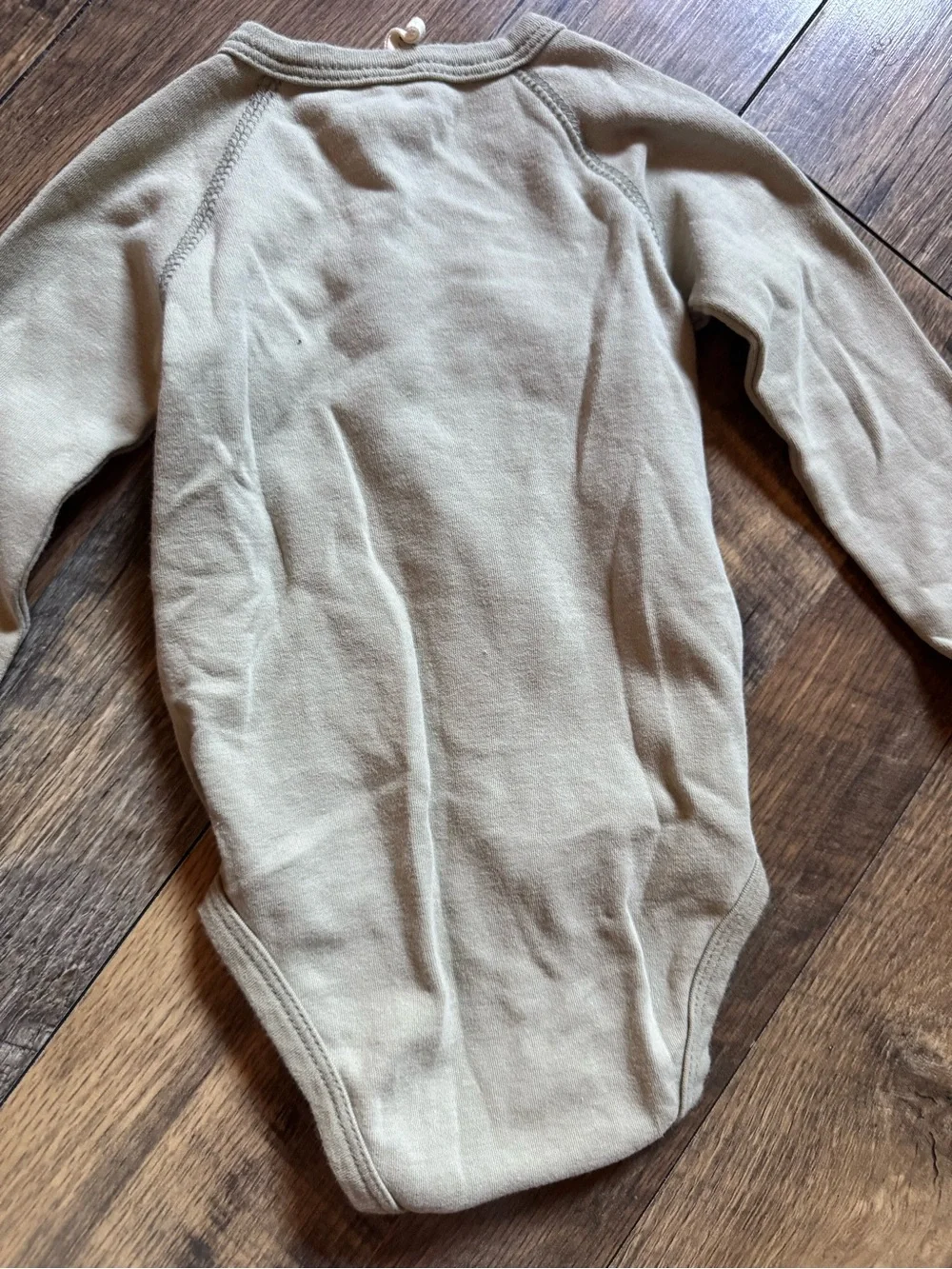Quincy Mae Long-Sleeve Wrap Bodysuit in Sage Green